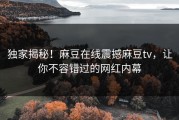 独家揭秘！麻豆在线震撼麻豆tv，让你不容错过的网红内幕