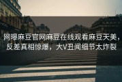 网曝麻豆官网麻豆在线观看麻豆天美，反差真相惊爆，大V丑闻细节太炸裂