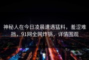 神秘人在今日凌晨遭遇猛料，羞涩难挡，91网全网炸锅，详情围观