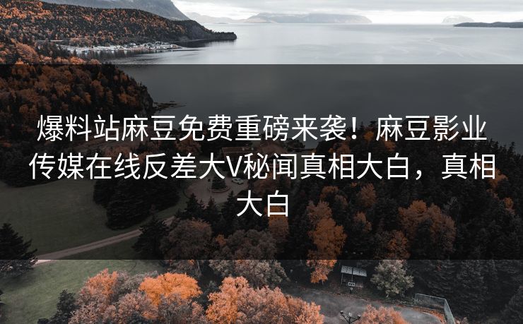 爆料站麻豆免费重磅来袭！麻豆影业传媒在线反差大V秘闻真相大白，真相大白