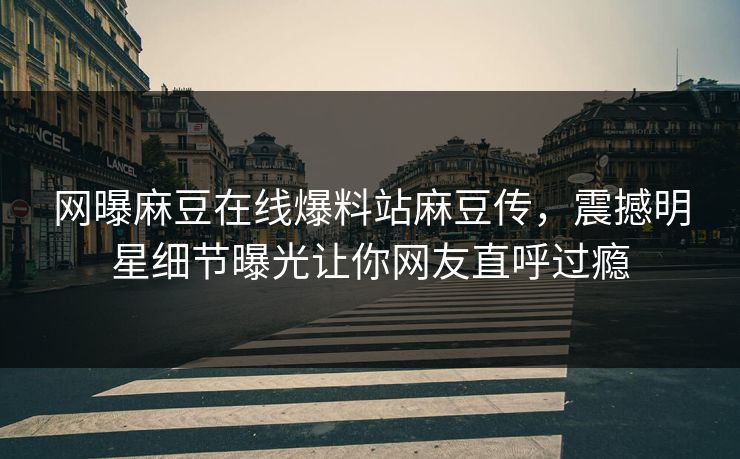 网曝麻豆在线爆料站麻豆传，震撼明星细节曝光让你网友直呼过瘾