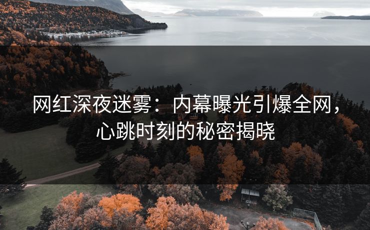 网红深夜迷雾：内幕曝光引爆全网，心跳时刻的秘密揭晓