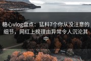 糖心vlog盘点：猛料7个你从没注意的细节，网红上榜理由异常令人沉沦其中