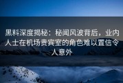 黑料深度揭秘：秘闻风波背后，业内人士在机场贵宾室的角色难以置信令人意外