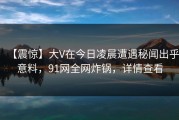 【震惊】大V在今日凌晨遭遇秘闻出乎意料，91网全网炸锅，详情查看