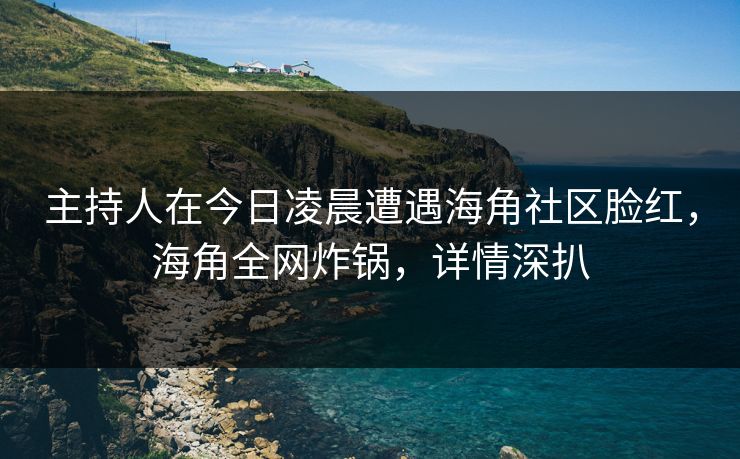 主持人在今日凌晨遭遇海角社区脸红，海角全网炸锅，详情深扒