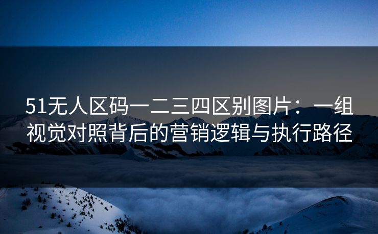 51无人区码一二三四区别图片：一组视觉对照背后的营销逻辑与执行路径